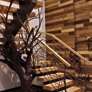 “Tree Stair” Floating Curved Staircase