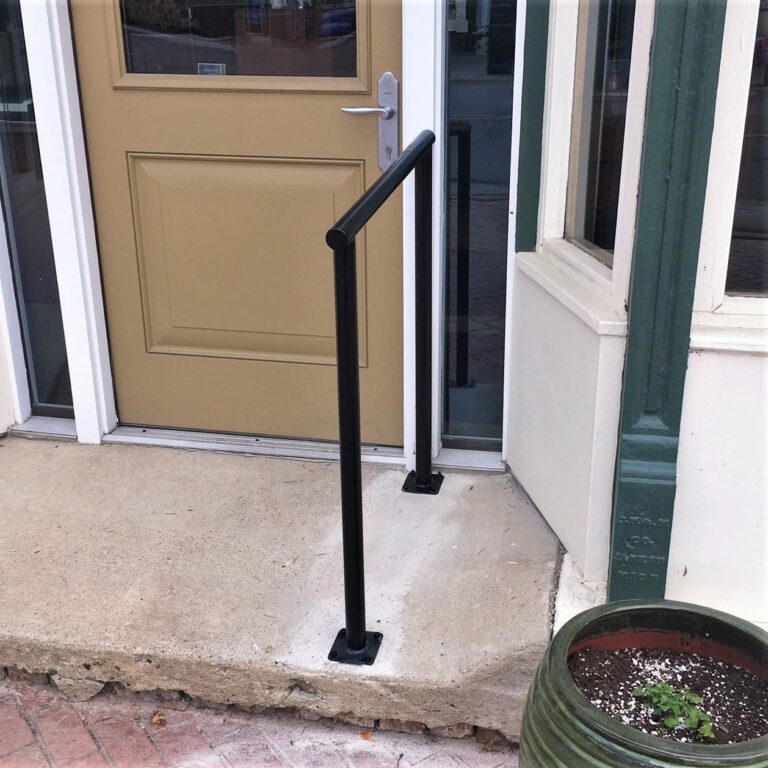 Storefront Handrail Storefront Pipe Handrails | Durable Metal Railing Design