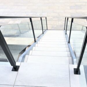 Tempered Glass Railing System, Straight Stair