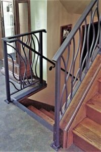 contemporary metal railing modern art nouveau stair rail
